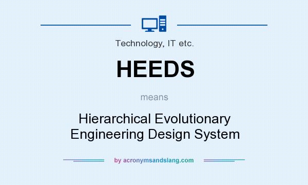 What does HEEDS mean? It stands for Hierarchical Evolutionary Engineering Design System