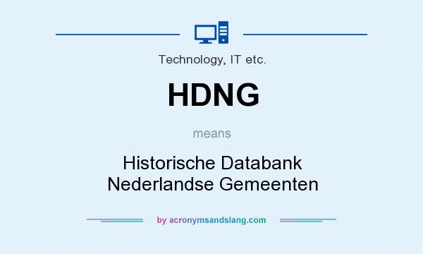 What does HDNG mean? It stands for Historische Databank Nederlandse Gemeenten