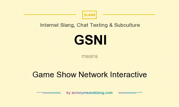 What does GSNI mean? It stands for Game Show Network Interactive