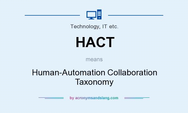 What does HACT mean? It stands for Human-Automation Collaboration Taxonomy