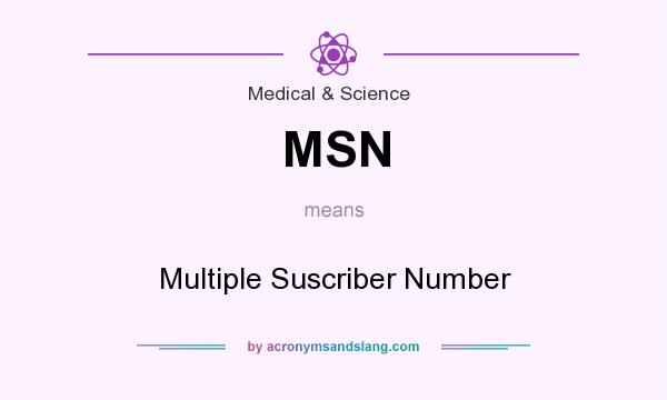 What does MSN mean? It stands for Multiple Suscriber Number
