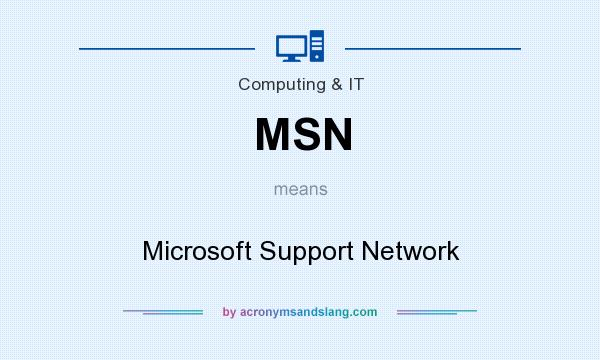 What does MSN mean? It stands for Microsoft Support Network