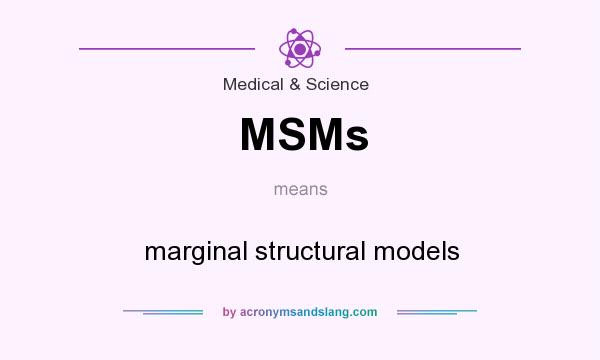 What does MSMs mean? It stands for marginal structural models