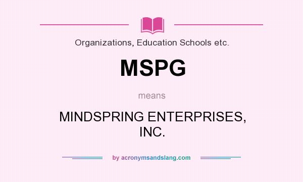 What does MSPG mean? It stands for MINDSPRING ENTERPRISES, INC.