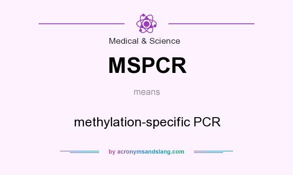 What does MSPCR mean? It stands for methylation-specific PCR