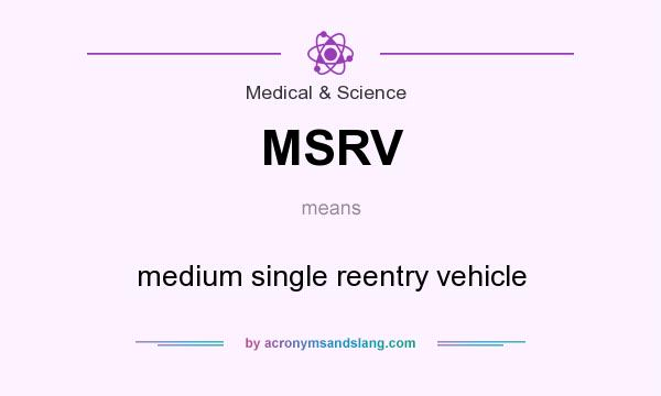 What does MSRV mean? It stands for medium single reentry vehicle