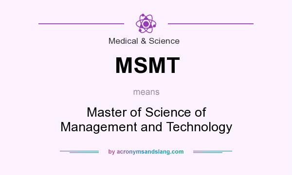 What does MSMT mean? It stands for Master of Science of Management and Technology