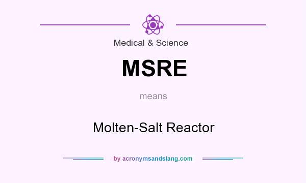 What does MSRE mean? It stands for Molten-Salt Reactor