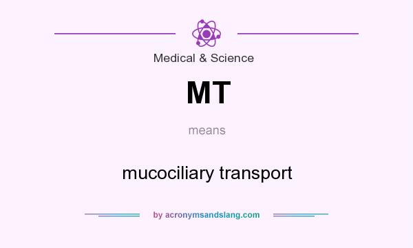What does MT mean? It stands for mucociliary transport