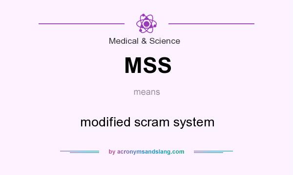 What does MSS mean? It stands for modified scram system