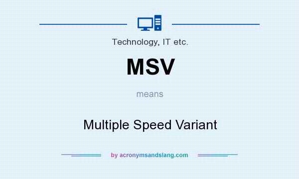 What does MSV mean? It stands for Multiple Speed Variant