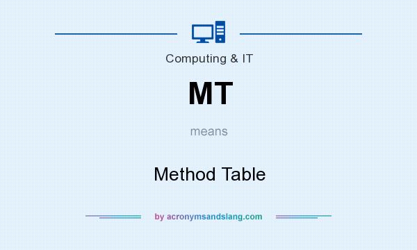What does MT mean? It stands for Method Table