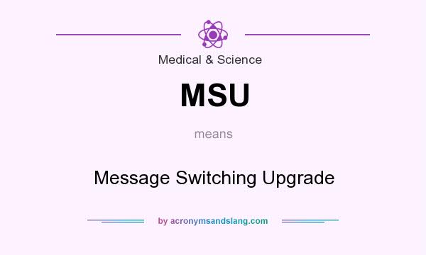 What does MSU mean? It stands for Message Switching Upgrade