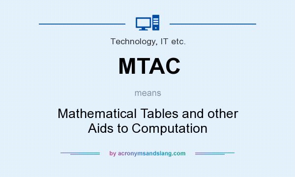 What does MTAC mean? It stands for Mathematical Tables and other Aids to Computation