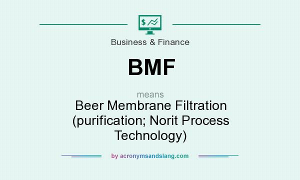 What does BMF mean? It stands for Beer Membrane Filtration (purification; Norit Process Technology)