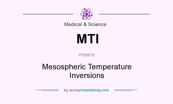 What does MTI mean? It stands for Mesospheric Temperature Inversions