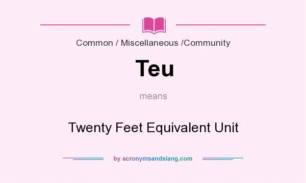 What does Teu mean? It stands for Twenty Feet Equivalent Unit