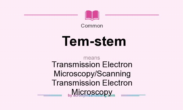 What does Tem-stem mean? It stands for Transmission Electron Microscopy/Scanning Transmission Electron Microscopy
