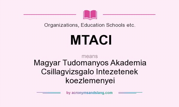 What does MTACI mean? It stands for Magyar Tudomanyos Akademia Csillagvizsgalo Intezetenek koezlemenyei