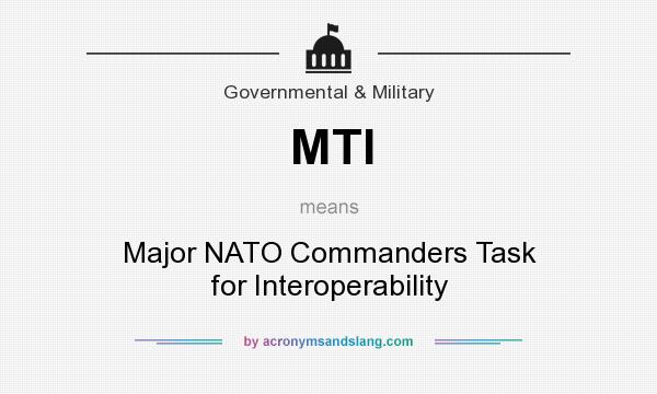 What does MTI mean? It stands for Major NATO Commanders Task for Interoperability