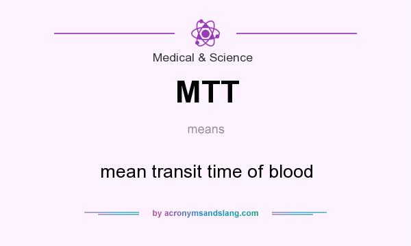 What does MTT mean? It stands for mean transit time of blood
