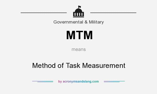 What does MTM mean? It stands for Method of Task Measurement