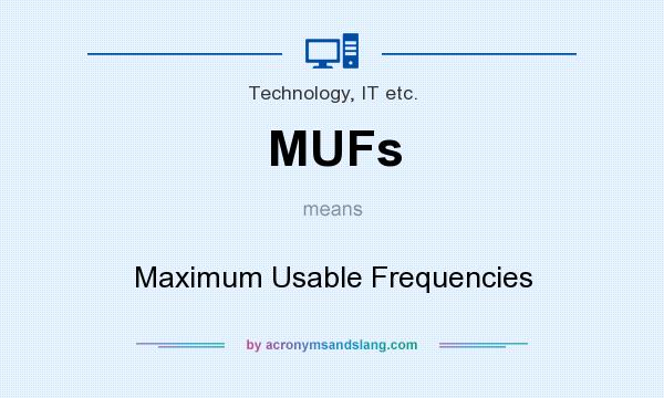 What does MUFs mean? It stands for Maximum Usable Frequencies