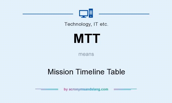 What does MTT mean? It stands for Mission Timeline Table