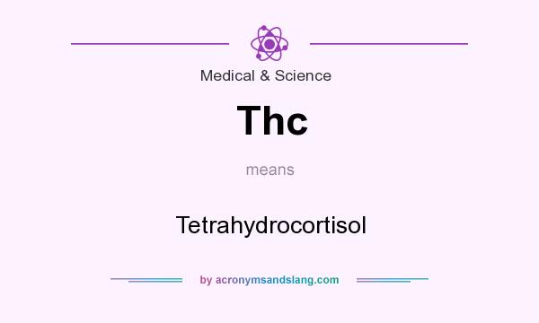What does Thc mean? It stands for Tetrahydrocortisol