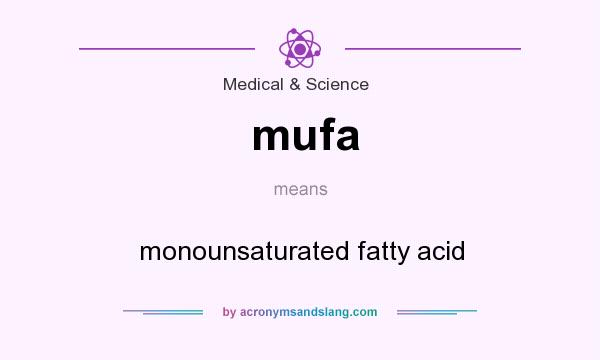 What does mufa mean? It stands for monounsaturated fatty acid
