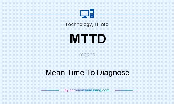 What does MTTD mean? It stands for Mean Time To Diagnose