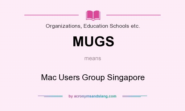 What does MUGS mean? It stands for Mac Users Group Singapore
