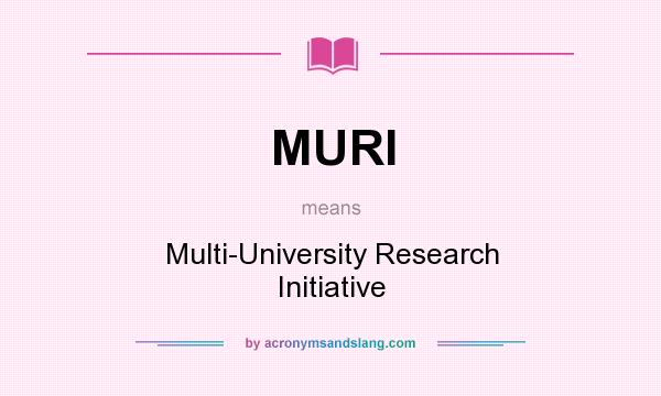 What does MURI mean? It stands for Multi-University Research Initiative