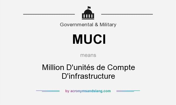 What does MUCI mean? It stands for Million D`unités de Compte D`infrastructure