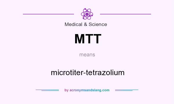 What does MTT mean? It stands for microtiter-tetrazolium