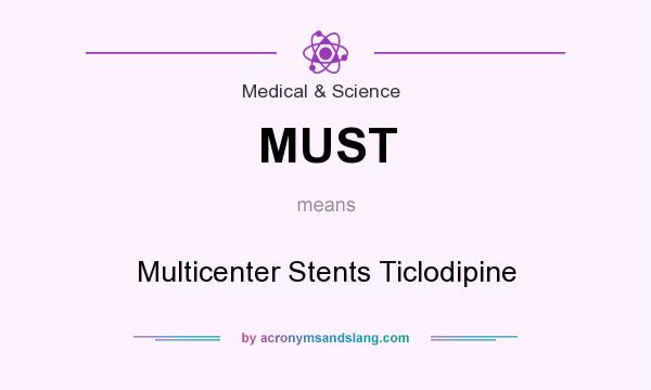 What does MUST mean? It stands for Multicenter Stents Ticlodipine