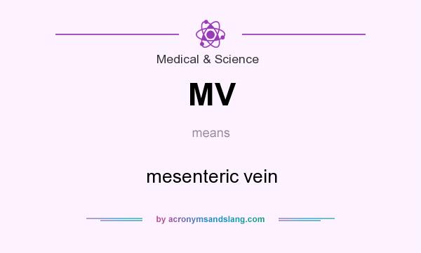 What does MV mean? It stands for mesenteric vein