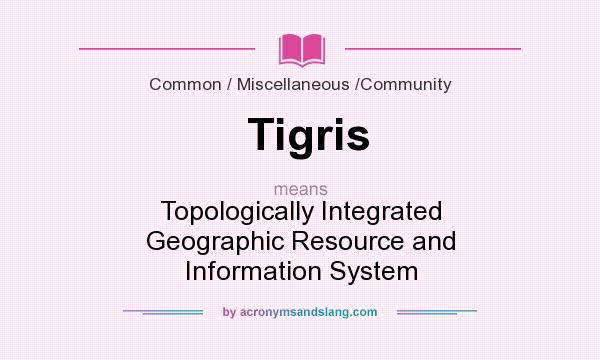 What does Tigris mean? It stands for Topologically Integrated Geographic Resource and Information System
