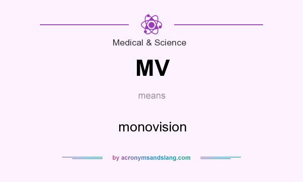 What does MV mean? It stands for monovision