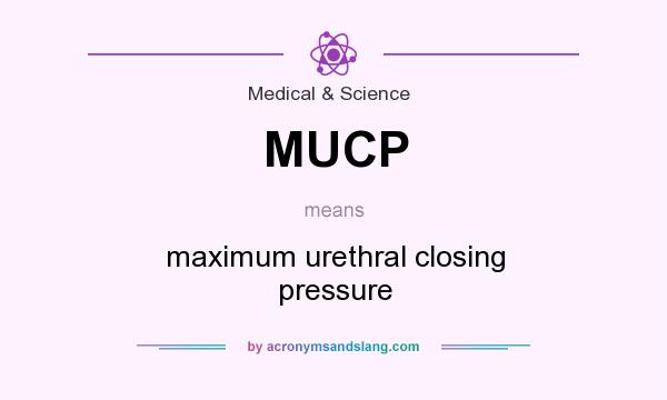 What does MUCP mean? It stands for maximum urethral closing pressure