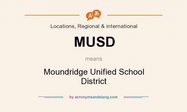 What does MUSD mean? It stands for Moundridge Unified School District