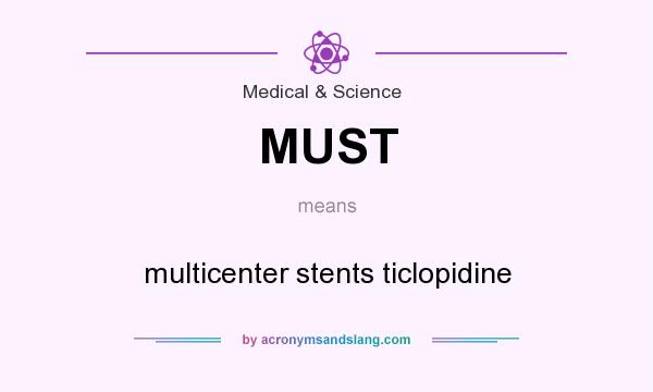 What does MUST mean? It stands for multicenter stents ticlopidine
