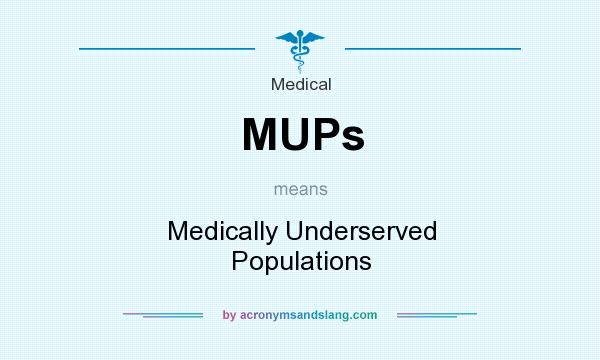 What does MUPs mean? It stands for Medically Underserved Populations