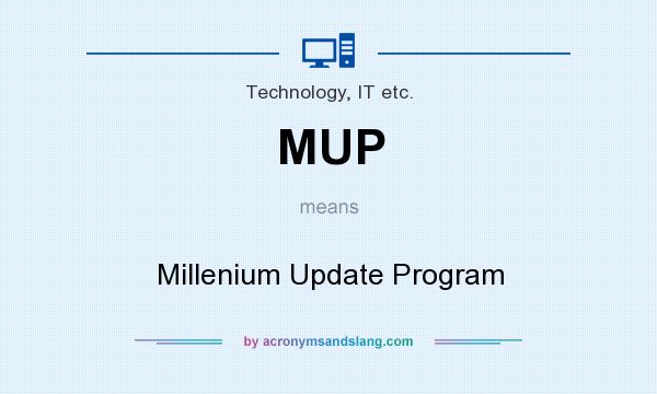 What does MUP mean? It stands for Millenium Update Program
