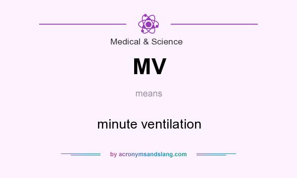 What does MV mean? It stands for minute ventilation