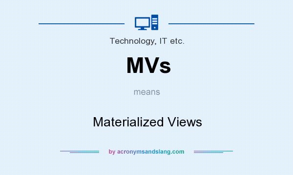 What does MVs mean? It stands for Materialized Views