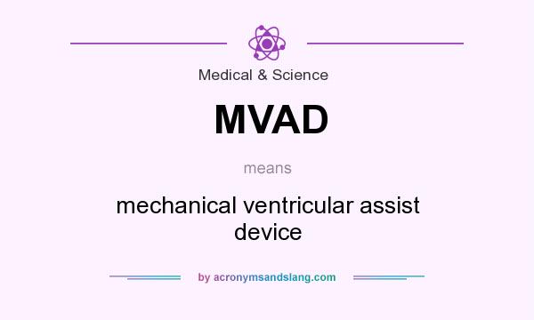 What does MVAD mean? It stands for mechanical ventricular assist device