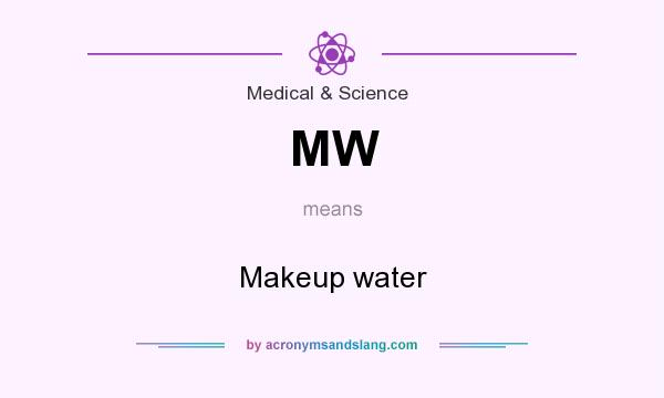 What does MW mean? It stands for Makeup water