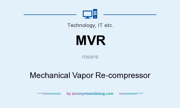 What does MVR mean? It stands for Mechanical Vapor Re-compressor