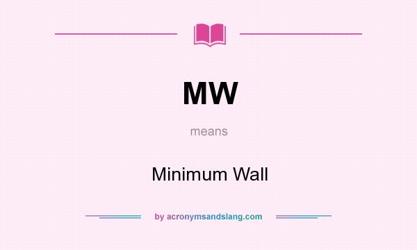 What does MW mean? It stands for Minimum Wall